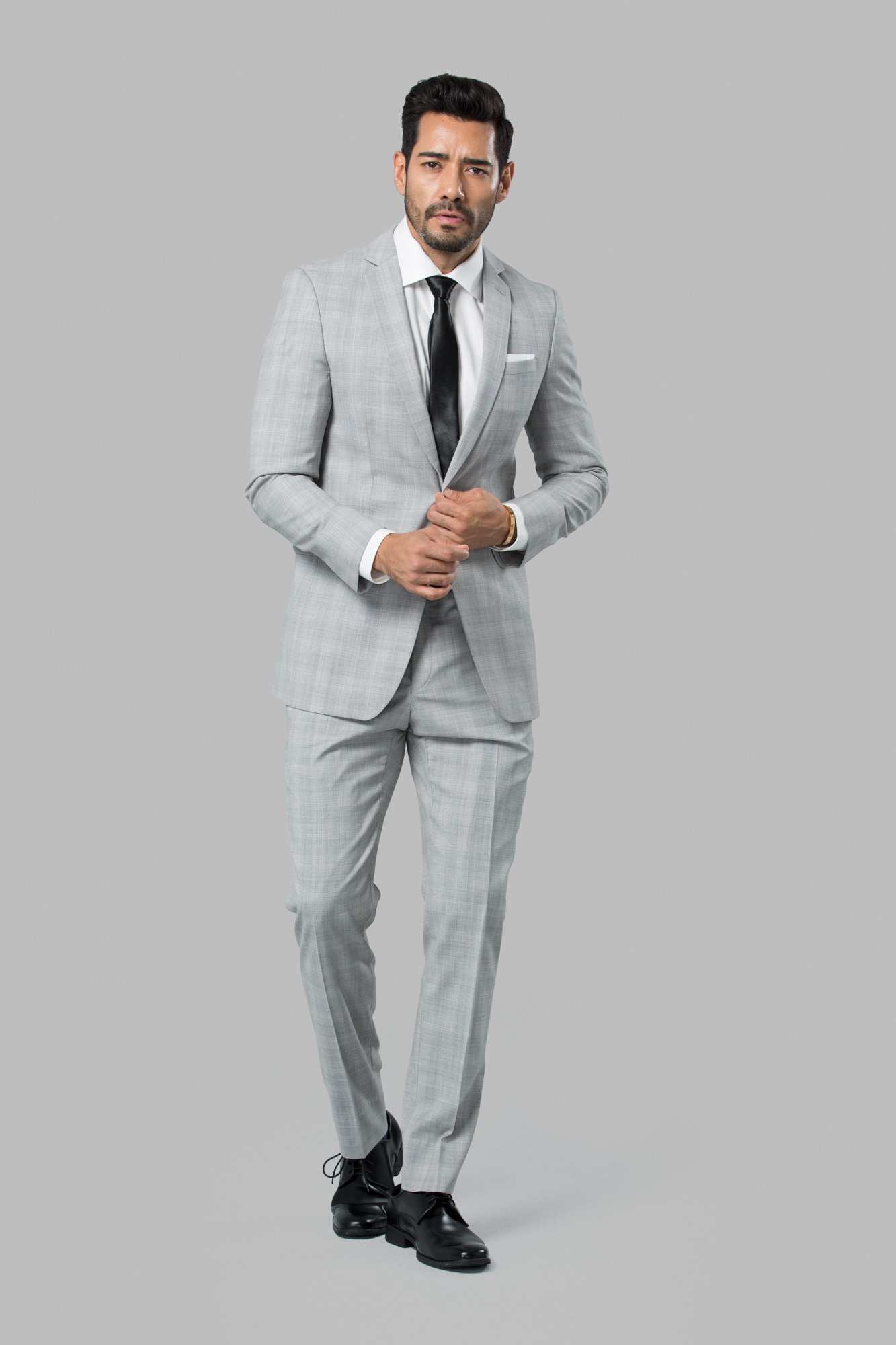 Gray Plaid Suit | Menguin | Grey Wedding Suit Rental